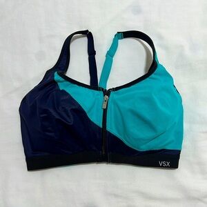 Victoria’s Secret Blue Knockout Zip-Up Sports Bra
